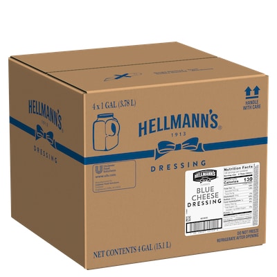 Hellmann's® Classics Blue Cheese Dressing 4 x 1 gal - To your best salads with Hellmann's® Classics Blue Cheese Dressing (4 x 1 gal) that looks, performs and tastes like you made it yourself.